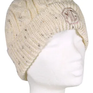 4929 - LADIES ARAN KNIT HAT - CREAM
