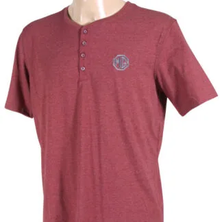 5594 - MG T-SHIRT IN MAROON WITH BUTTONED COLLAR