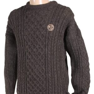 5622 - BRITISH WOOL ARAN KNIT JUMPER - BROWN