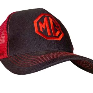 5681 - BREATHABLE POLY TWILL CAP - BLACK/RED