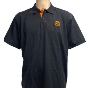 5712 - BLACK POLO SHIRT WITH ORANGE TRIM