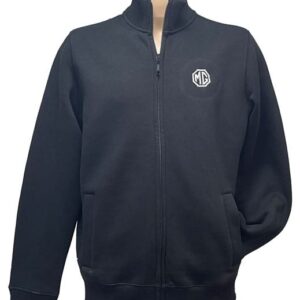 5730 - BLACK/WHITE ZIP THROUGH FLEECE JACKET