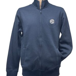 5731 - NAVY/WHITE ZIP THROUGH FLEECE JACKET