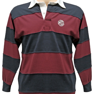 5732 - BURGUNDY/ NAVY STRIPED RUGBY SHIRT