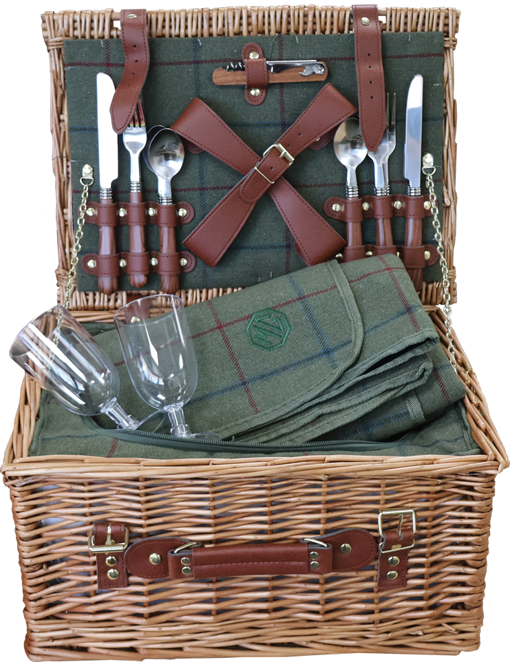 5774 - GREEN TWEED 4 PERSON HAMPER